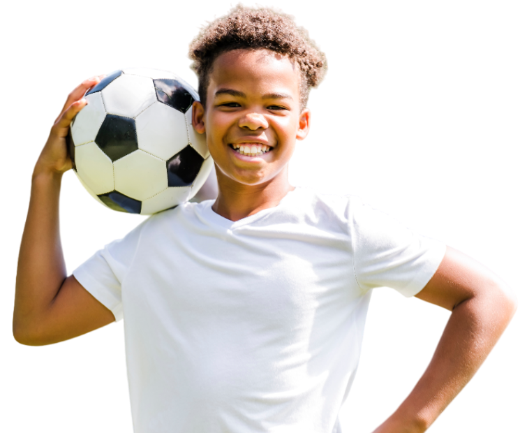 kid holding soccer ball